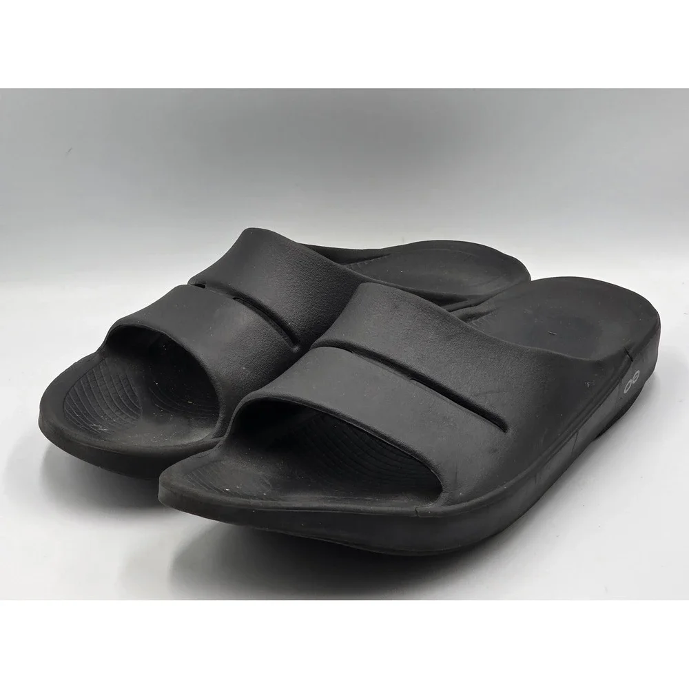 OOFOS OOahh Men's 13 Women's 15 Black Recovery Slide Sandals